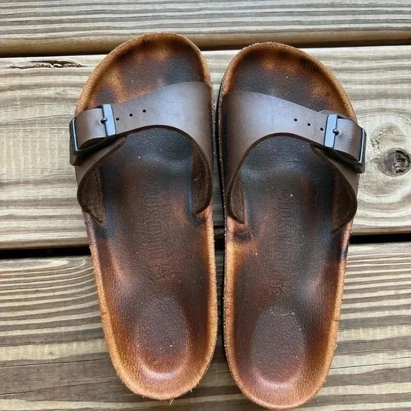 Birkenstock Relax Madrid Mocha Brown Womens Sandals Leather Sz 230 / US 5-5.5 - Picture 1 of 8